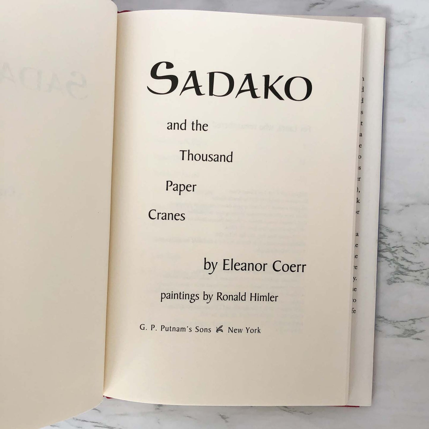 Sadako and the Thousand Paper Cranes by Eleanor Coerr [2nd EDITION HARDCOVER] 1977 • G.P. Putnam's Sons