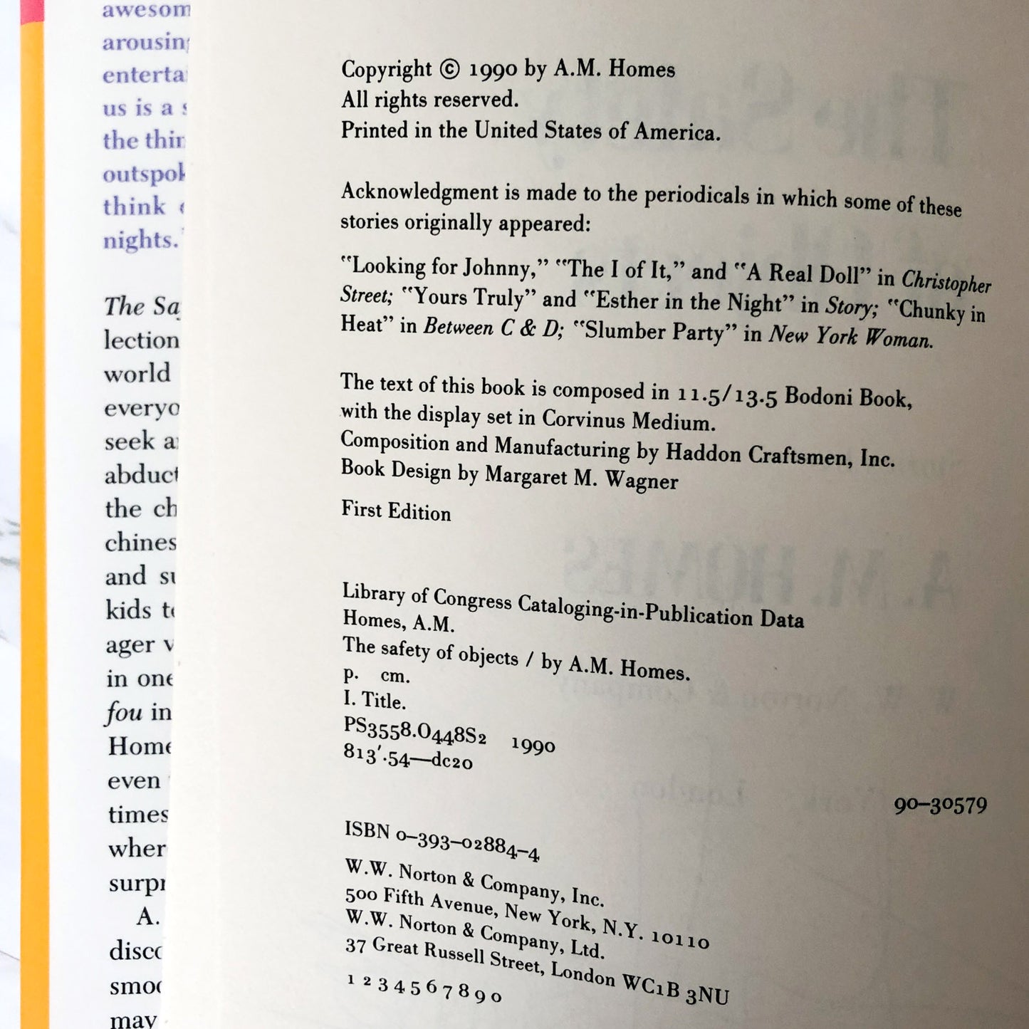 The Safety of Objects by A.M. Homes SIGNED! [FIRST EDITION / FIRST PRINTING]