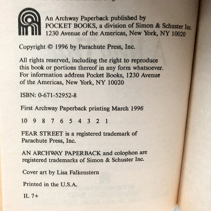 Fear Street Sagas #1: A New Fear by R.L. Stine [1996 PAPERBACK] - Bookshop Apocalypse