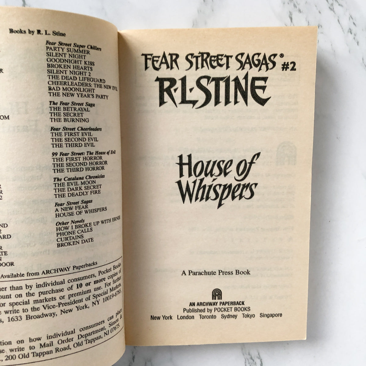 Fear Street Sagas #2: House of Whispers by R.L. Stine [1996 PAPERBACK] - Bookshop Apocalypse