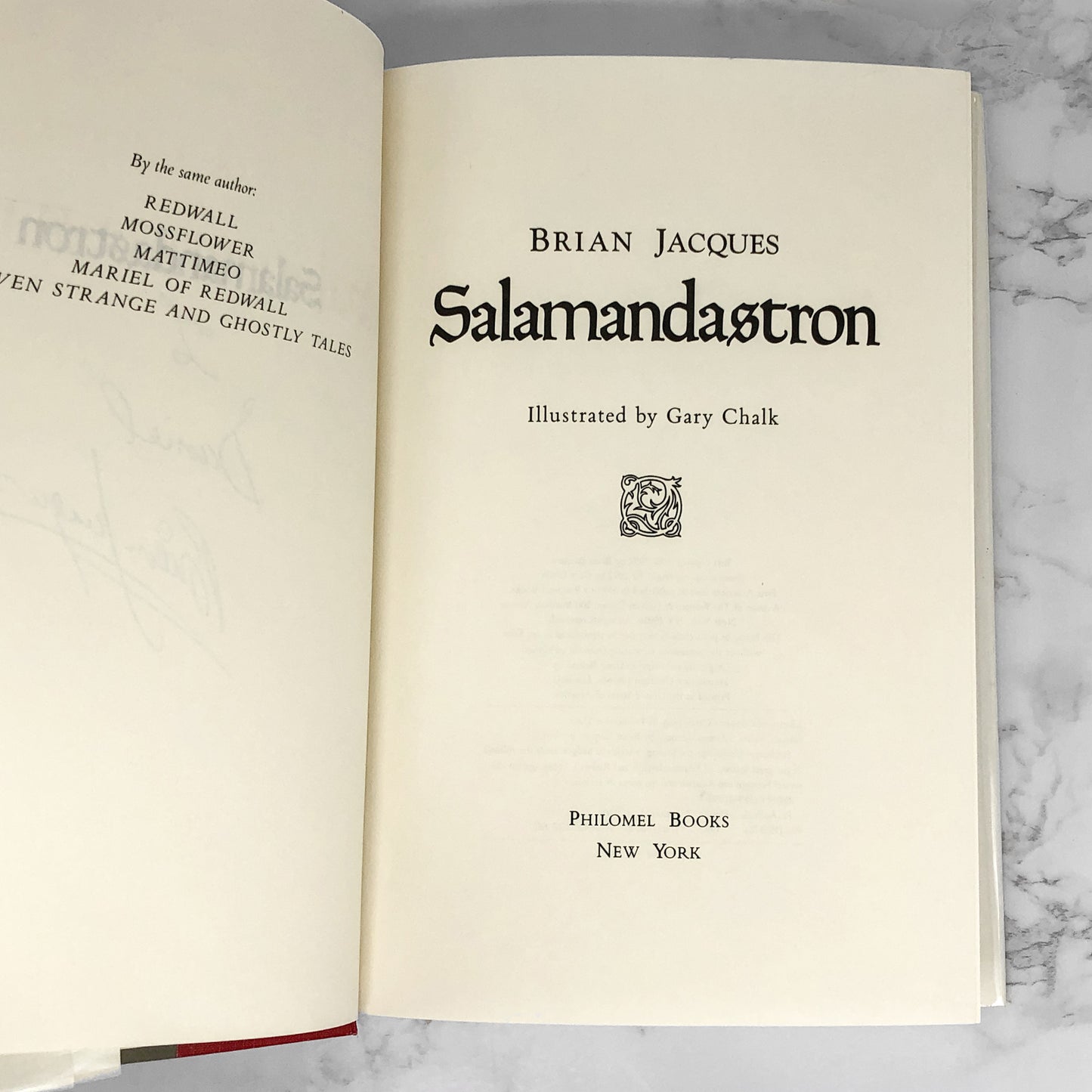 Salamandastron by Brian Jacques SIGNED! [FIRST EDITION] 1993 ❧ Redwall #5