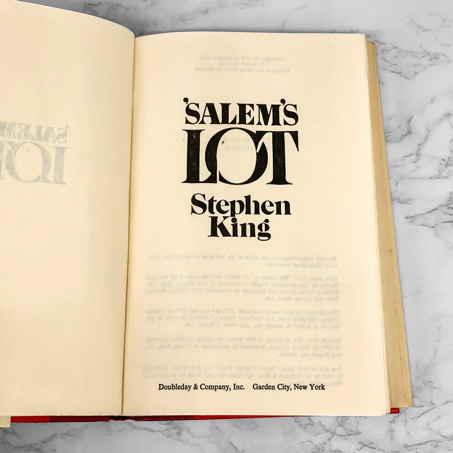 Salem's Lot by Stephen King [1975 HARDCOVER]