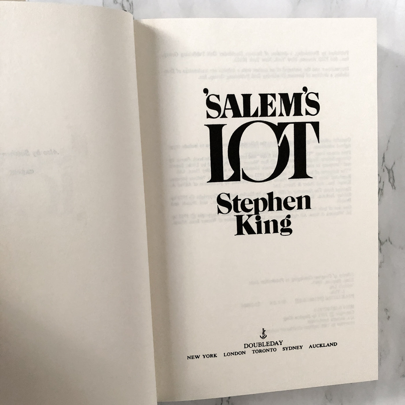 Salem's Lot by Stephen King [BOOK CLUB EDITION] 1975