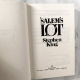 Salem's Lot by Stephen King [BOOK CLUB EDITION] 1975