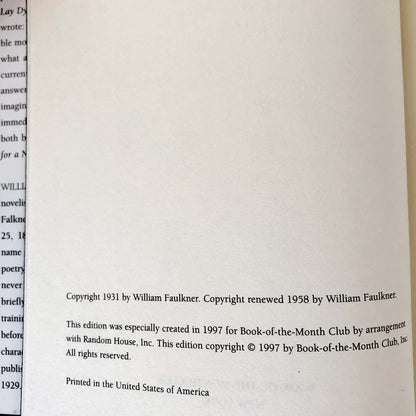 Sanctuary by William Faulkner [1997 HARDCOVER] • BOMC