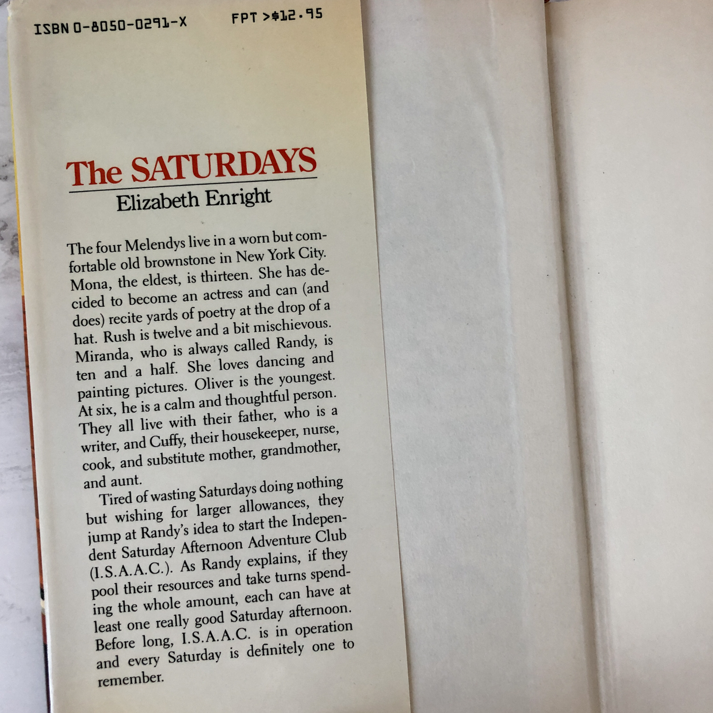 The Saturdays by Elizabeth Enright [SECOND EDITION] - Bookshop Apocalypse