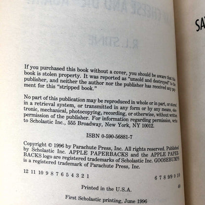 Say Cheese and Die Again! by R.L. Stine [1996 FIRST EDITION] Goosebumps #44