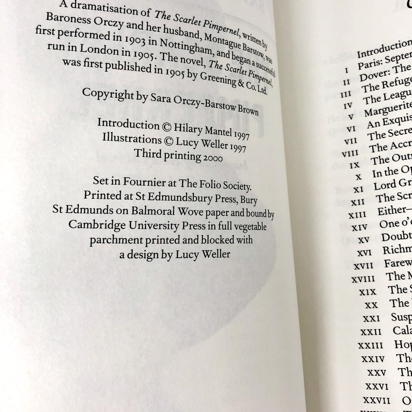 The Scarlet Pimpernel by Baroness Emmuska Orczy [THE FOLIO SOCIETY] 1997