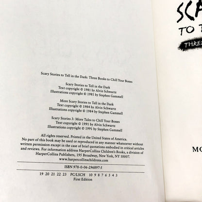 Scary Stories To Tell in the Dark: 3 Books to Chill Your Bones by Alvin Schwarz [HARDCOVER OMNIBUS]