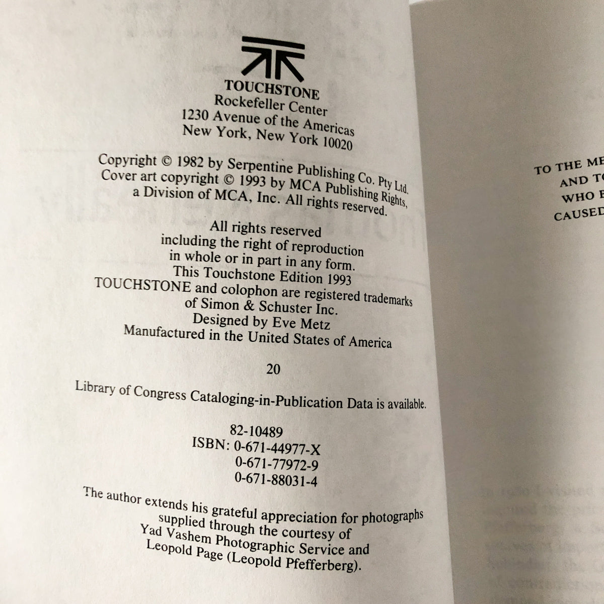 Schindler's List by Thomas Keneally [TRADE PAPERBACK / 1993] - Bookshop Apocalypse