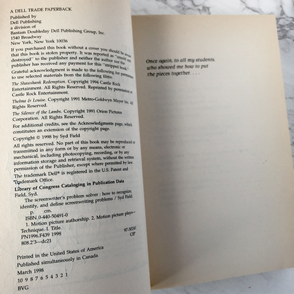 The Screenwriters Problem Solver by Syd Field SIGNED! [FIRST EDITION / FIRST PRINTING]