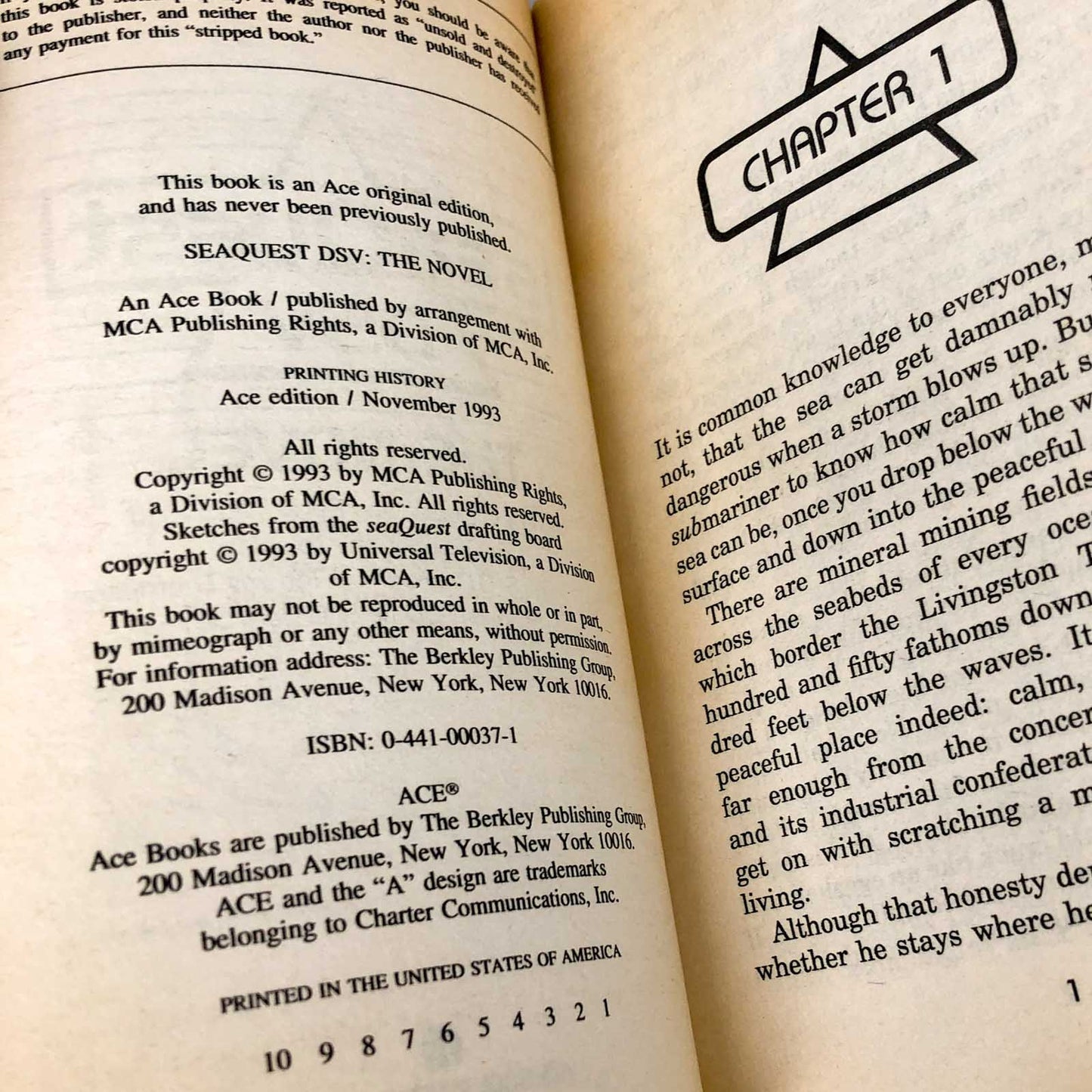 Seaquest DSV: The Novel by Diane Duane & Peter Morwood [1993 TV TIE-IN PAPERBACK]
