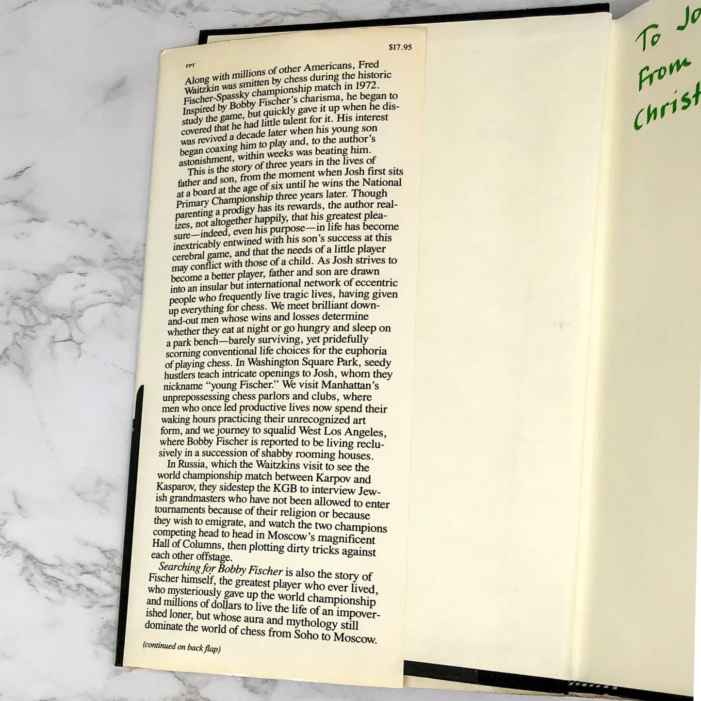 Searching for Bobby Fischer by Fred Waitzkin [FIRST EDITION] 1988