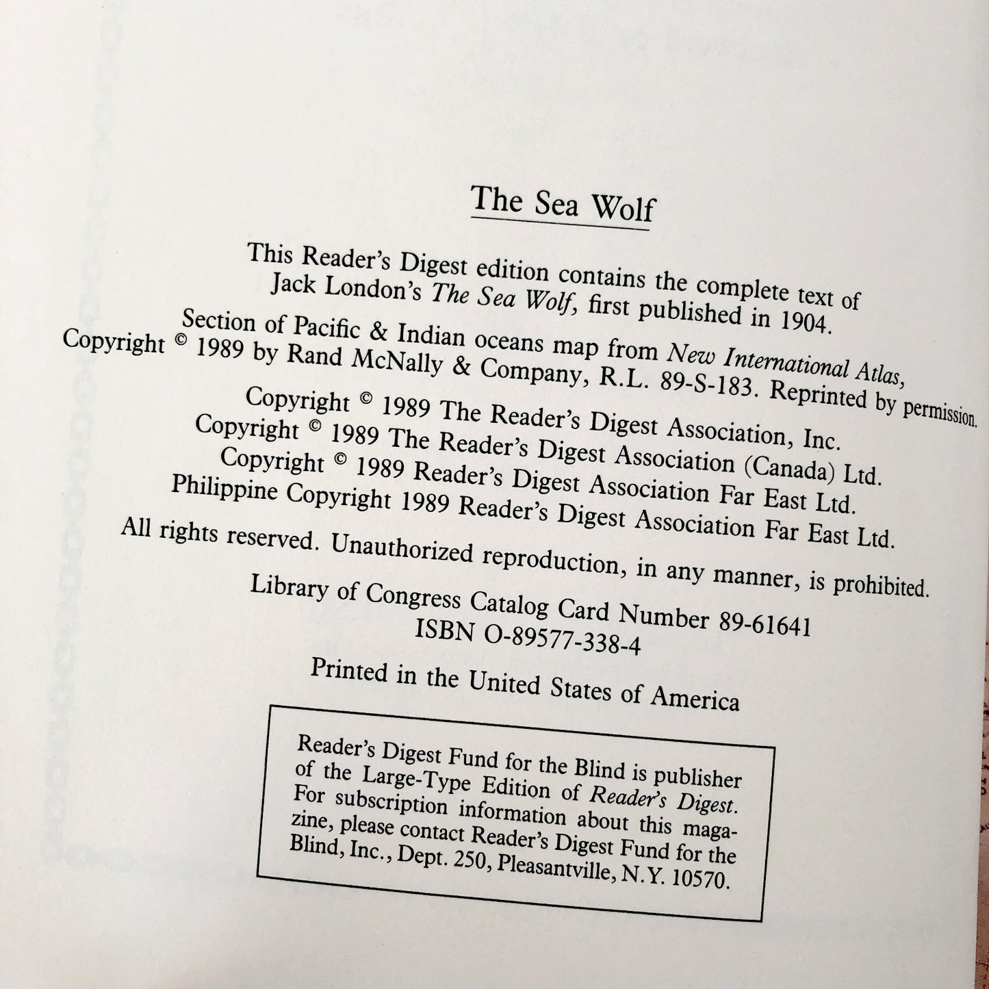 The Sea Wolf by Jack London [ILLUSTRATED EDITION / 1989]