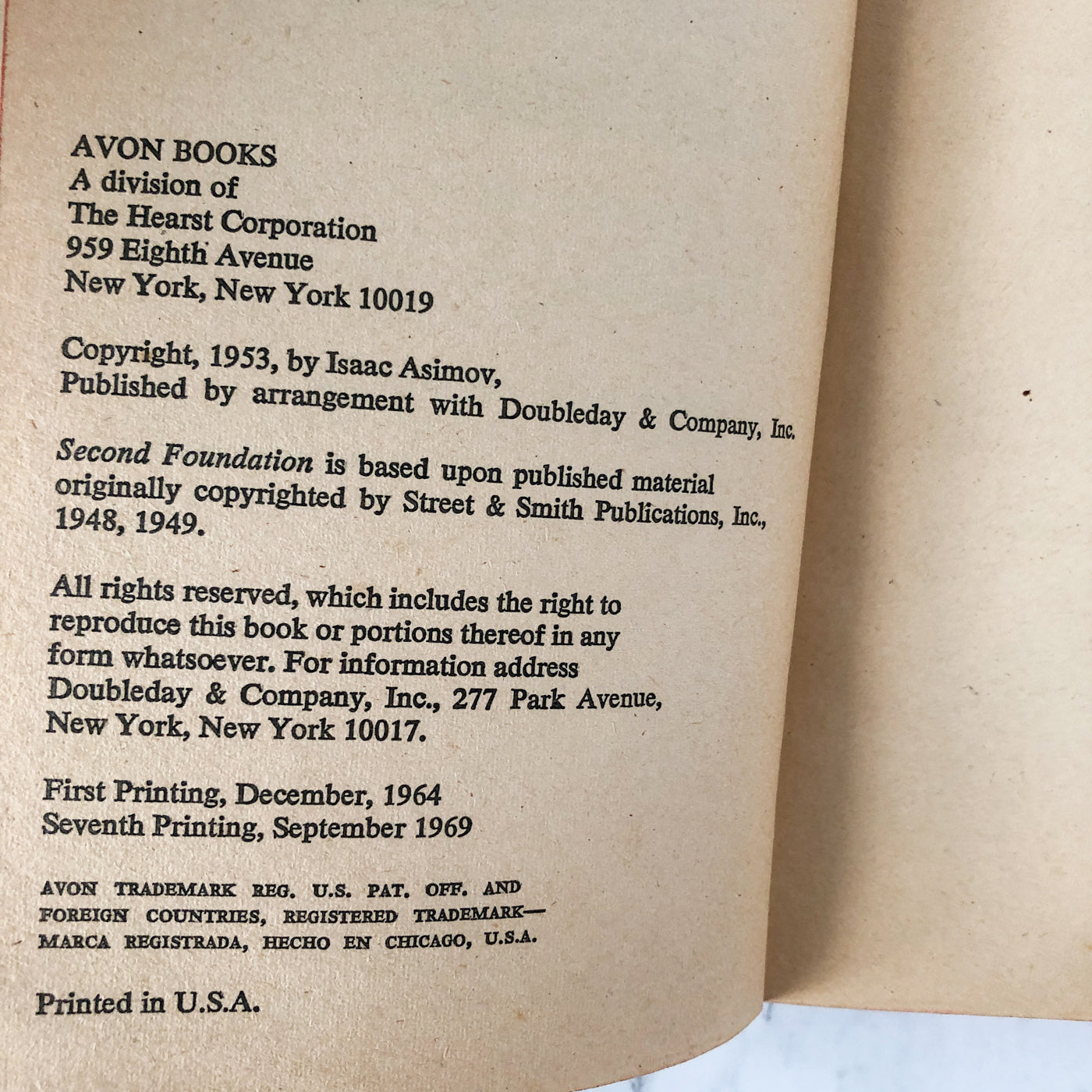 Second Foundation by Isaac Asimov [1969 PAPERBACK]