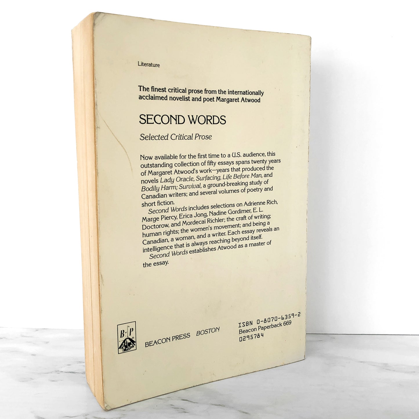 Second Words: Selected Critical Prose by Margaret Atwood [FIRST PAPERBACK PRINTING / 1984]