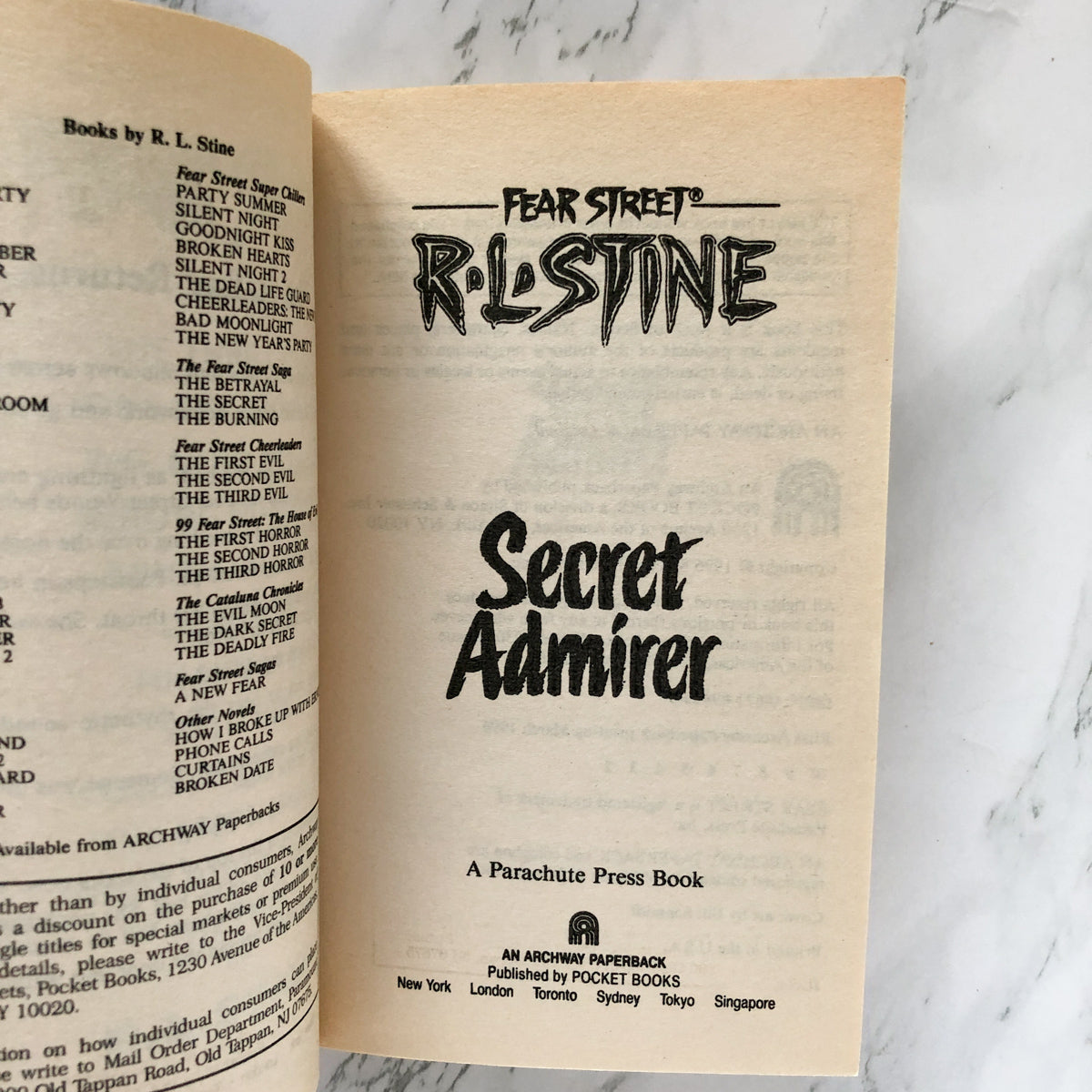 Fear Street #36: Secret Admirer by R.L. Stine - Bookshop Apocalypse