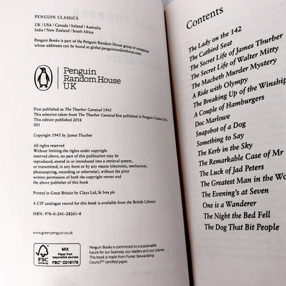 The Secret Life of Walter Mitty & Other Pieces by James Thurber [U.K. TRADE PAPERBACK] 2016 • Penguin