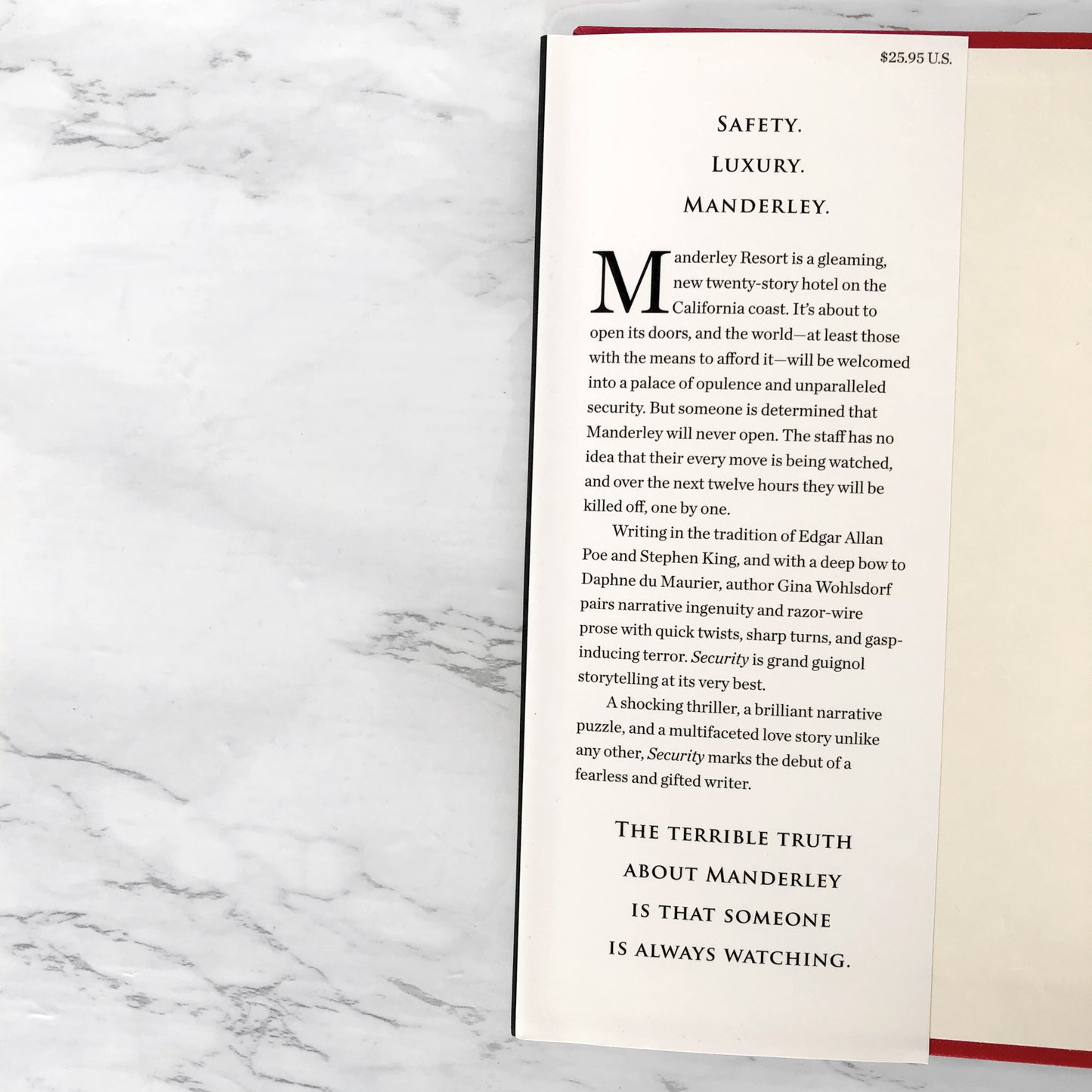 Security by Gina Wohlsdorf SIGNED! [FIRST EDITION / FIRST PRINTING] 2016