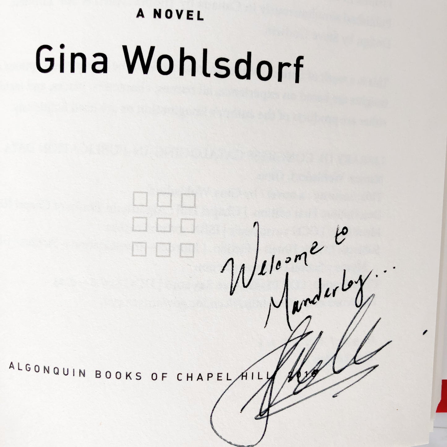 Security by Gina Wohlsdorf SIGNED! [FIRST EDITION / FIRST PRINTING] 2016