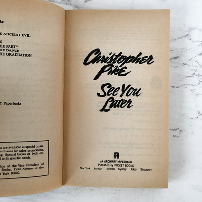 See You Later by Christopher Pike [FIRST EDITION PAPERBACK / 1990] - Bookshop Apocalypse