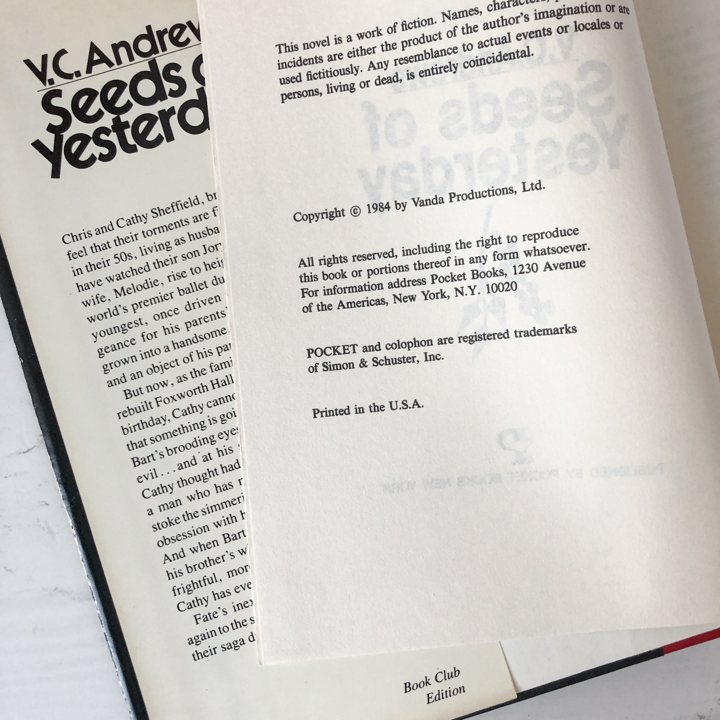 Seeds of Yesterday by V.C. Andrews [BCE] - Bookshop Apocalypse