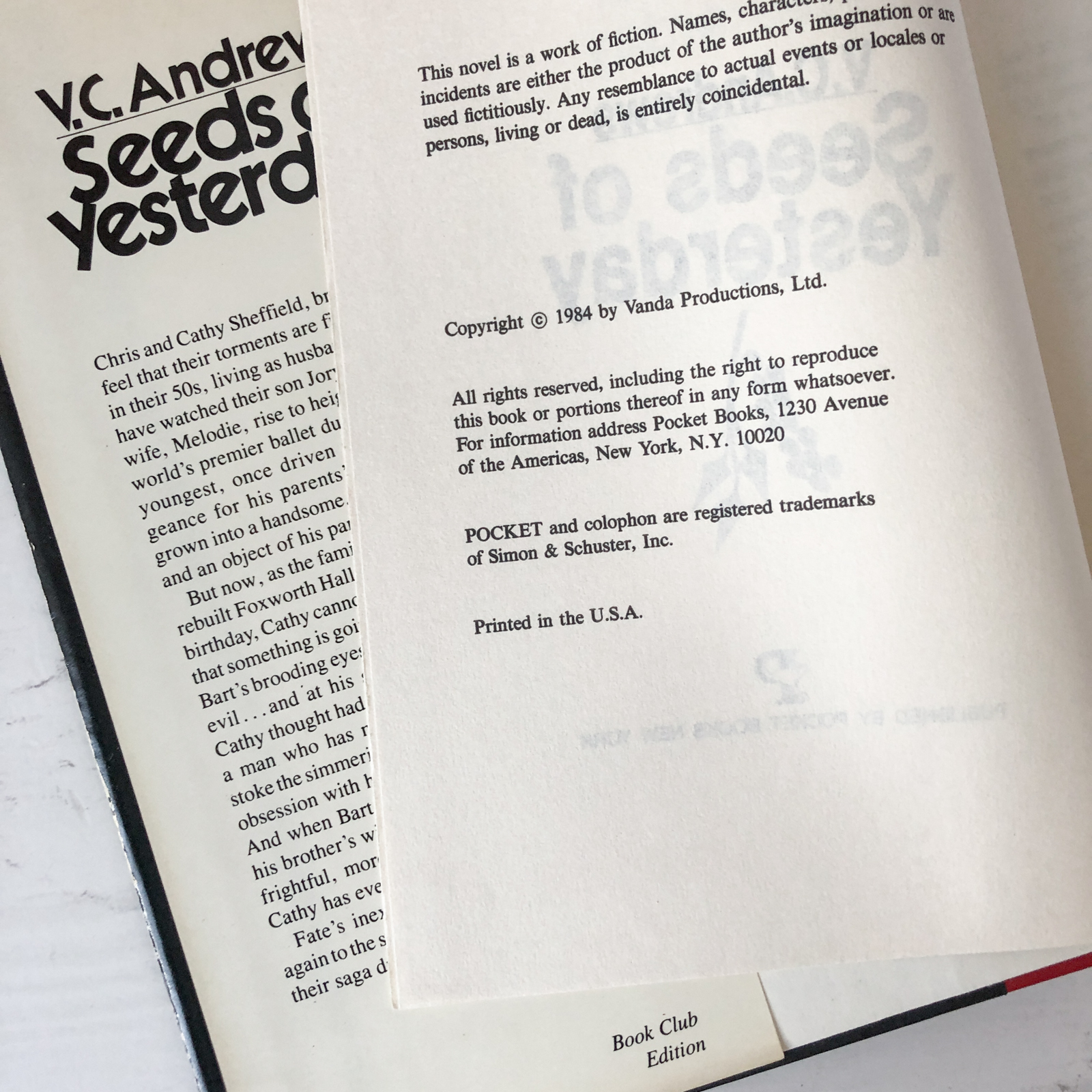 Seeds of Yesterday by V.C. Andrews [BCE] - Bookshop Apocalypse
