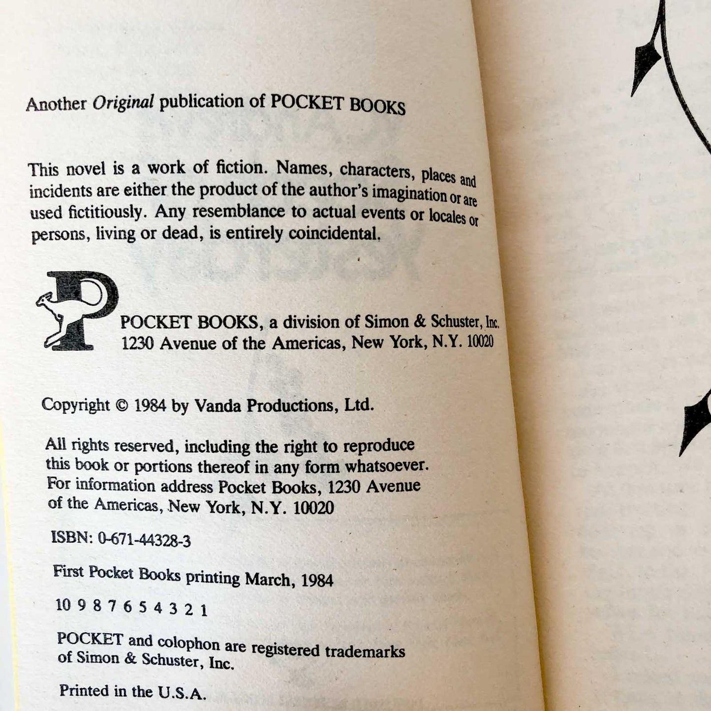 Seeds of Yesterday by V.C. Andrews [FIRST PAPERBACK PRINTING] 1984