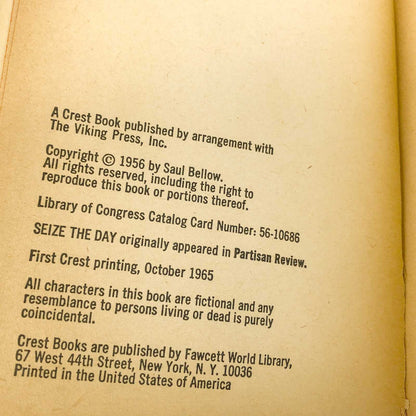 Seize the Day by Saul Bellow [1965 PAPERBACK]