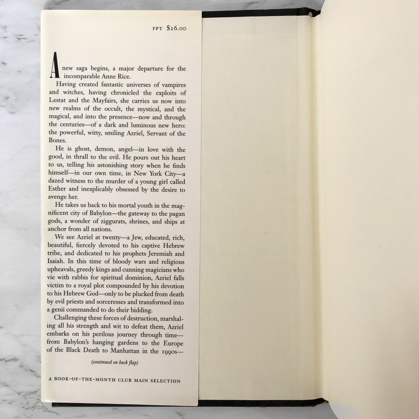 Servant of the Bones by Anne Rice [FIRST EDITION / FIRST PRINTING] 1996