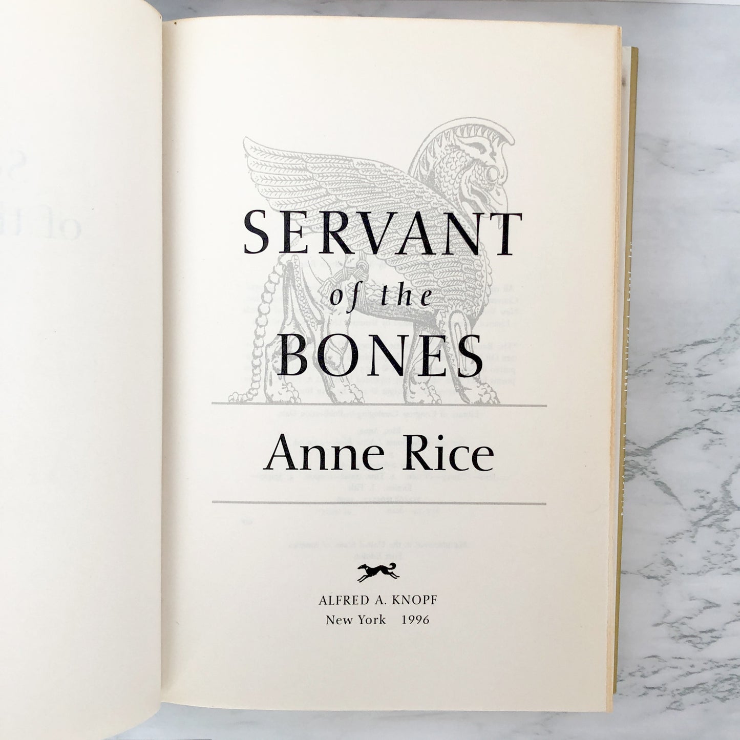 Servant of the Bones by Anne Rice [FIRST EDITION / FIRST PRINTING] 1996