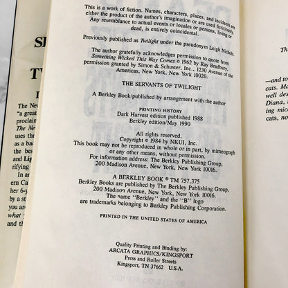 The Servants of Twilight by Dean Koontz [FIRST HARDCOVER EDITION] 1990 • Berkley