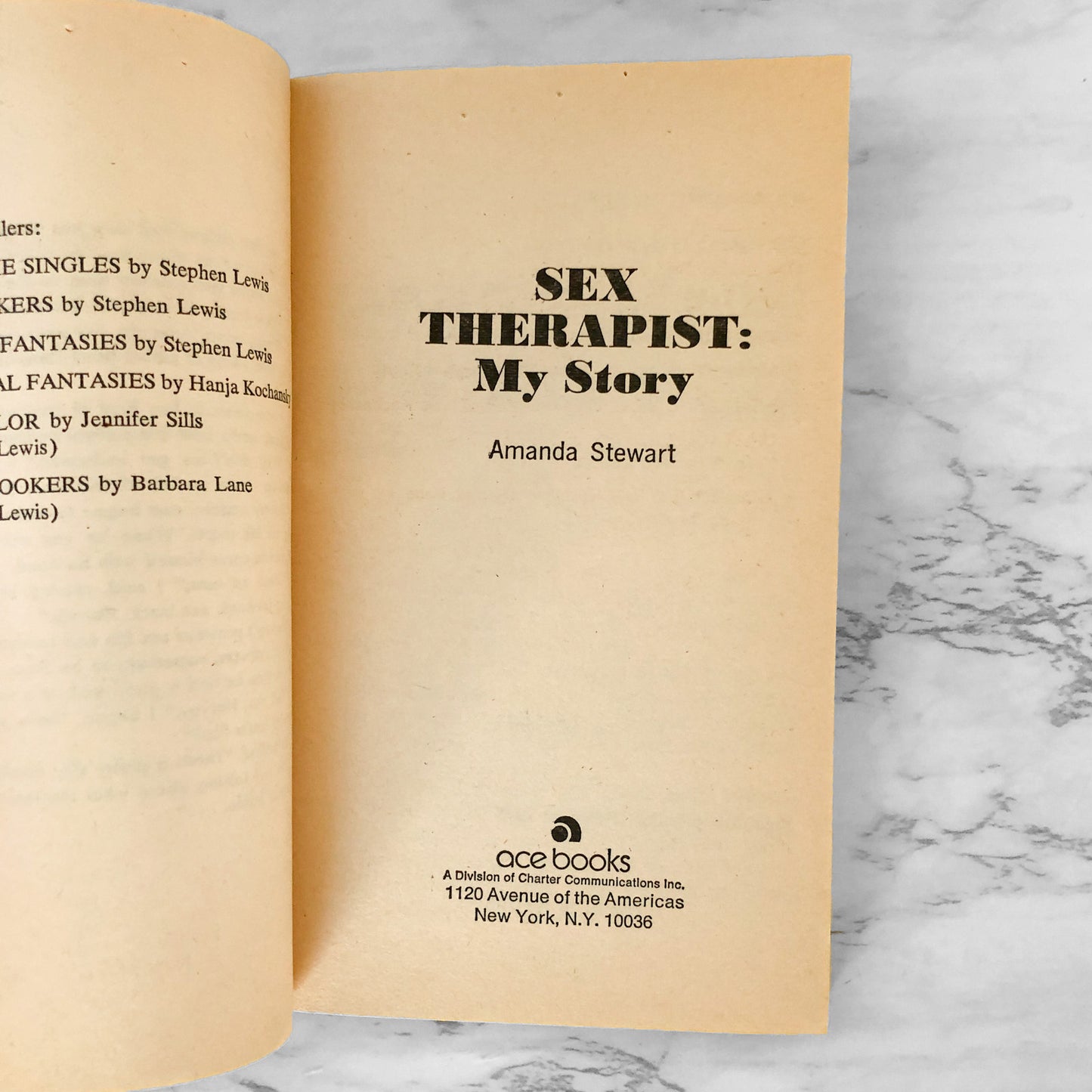 Sex Therapist: My Story by Amanda Stewart [1975 PAPERBACK]