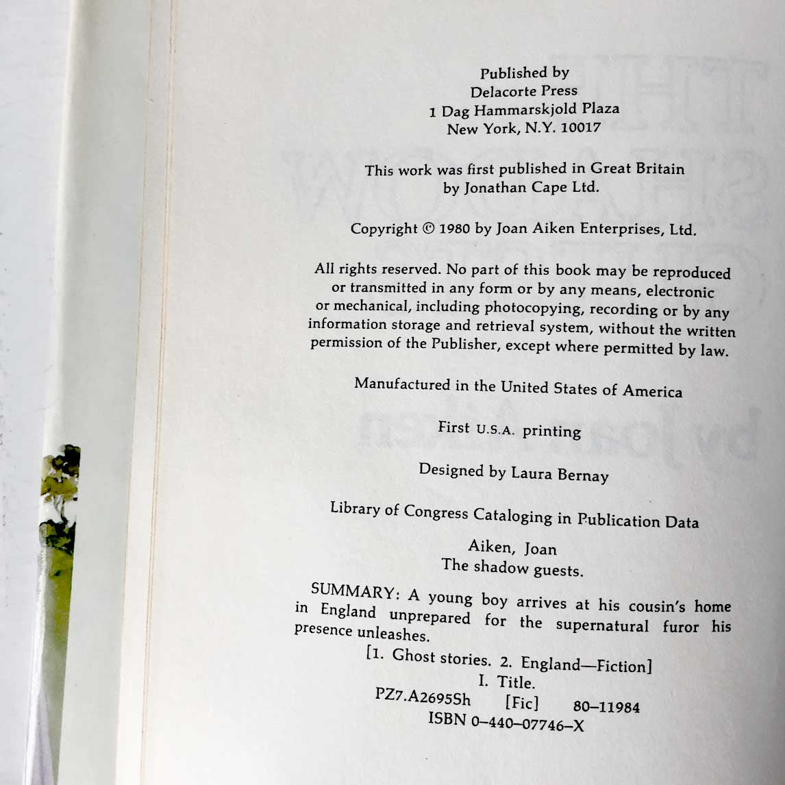 The Shadow Guests by Joan Aiken [FIRST EDITION • FIRST PRINTING] 1980