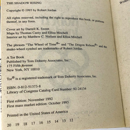 The Shadow Rising by Robert Jordan [1993 PAPERBACK] Wheel of Time #4