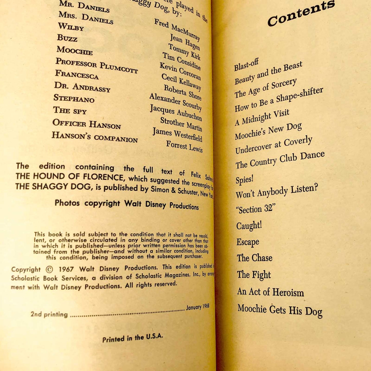 Disney's The Shaggy Dog by Elizabeth L. Griffin [FIRST EDITION PAPERBACK] 1968
