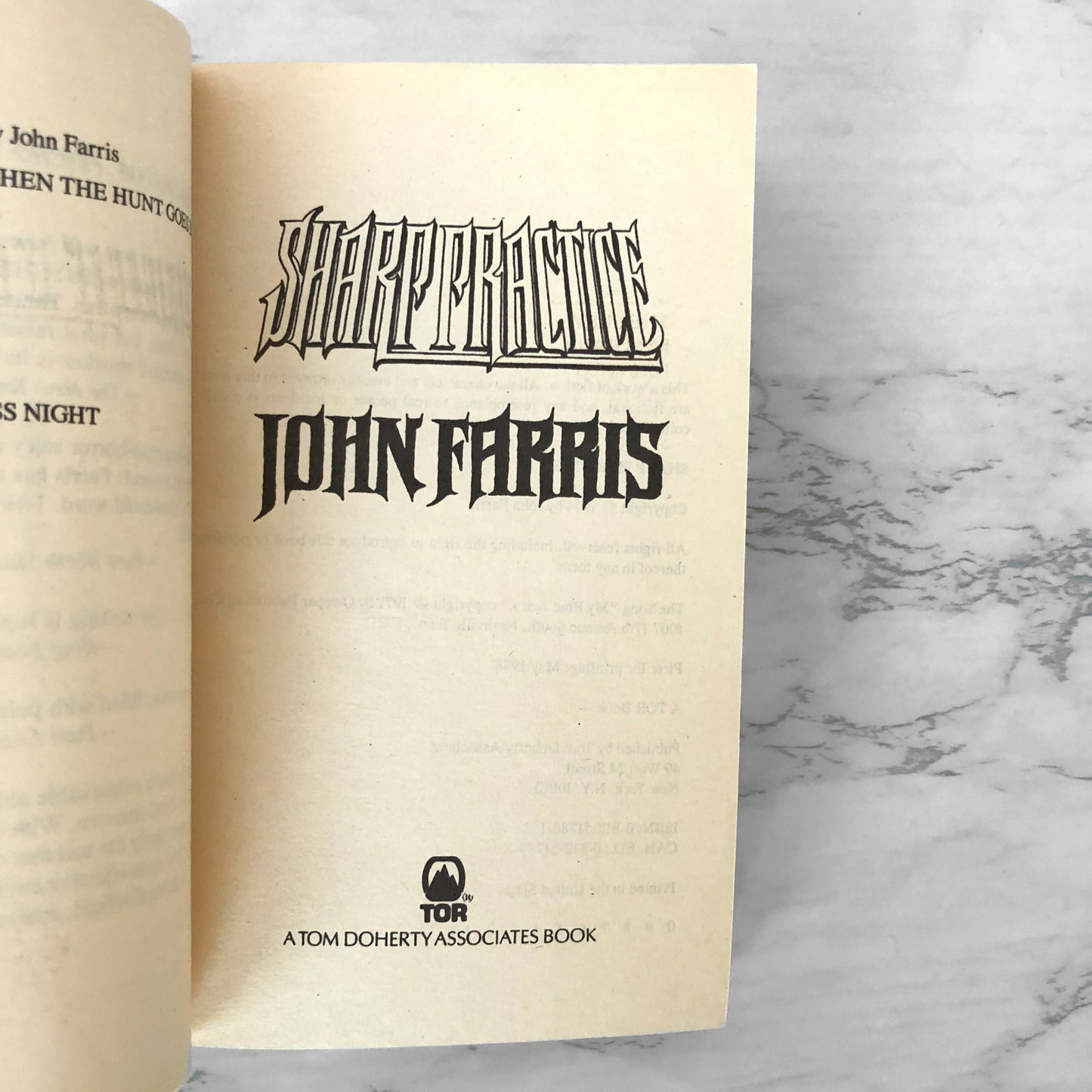 Sharp Practice by John Farris [1988 PAPERBACK] TOR Horror