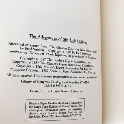 The Adventures of Sherlock Holmes by Sir Arthur Conan Doyle [ILLUSTRATED DIGEST EDITION / 1987]