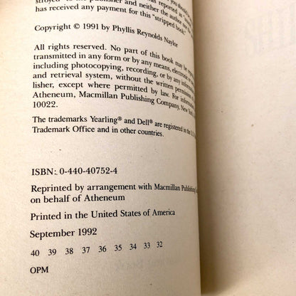 Shiloh by Phyllis Reynolds Naylor [TRADE PAPERBACK] 1992