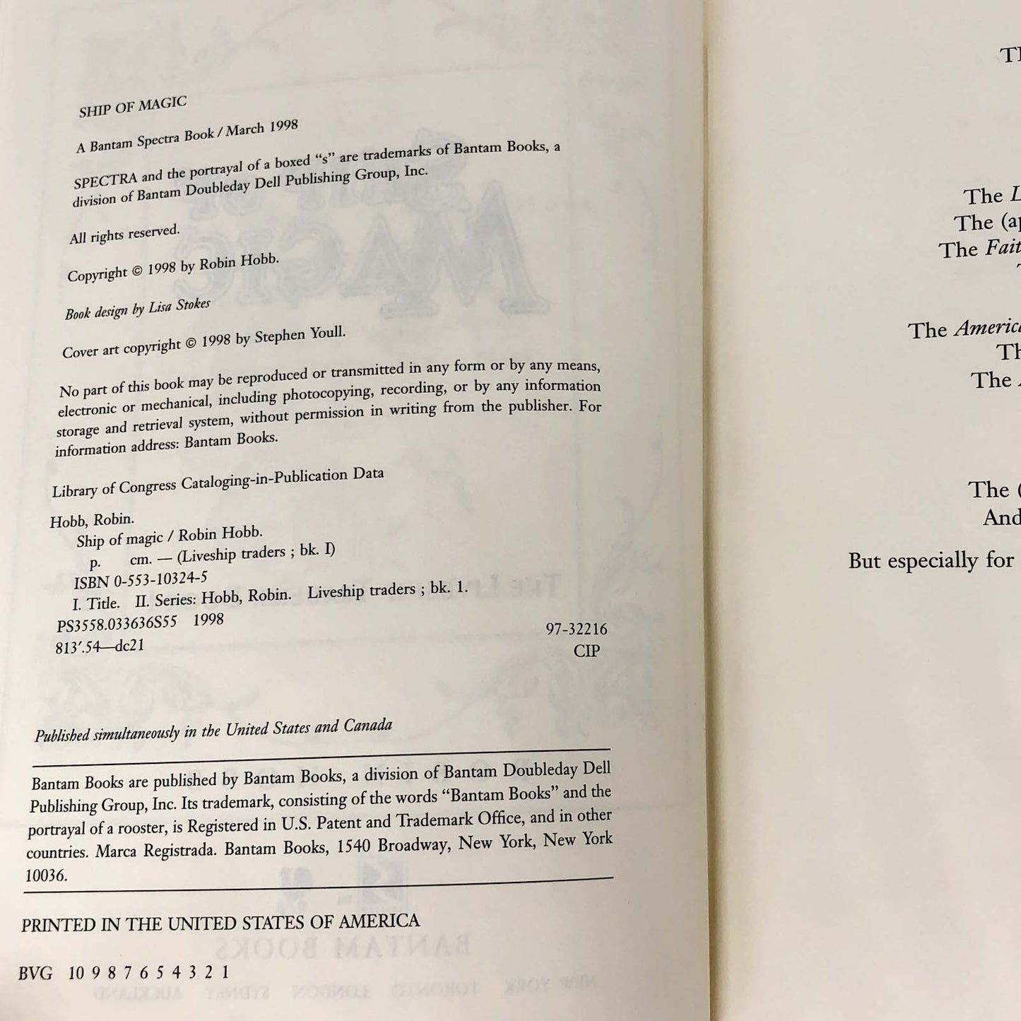 Ship of Magic by Robin Hobb [FIRST EDITION • FIRST PRINTING] 1998