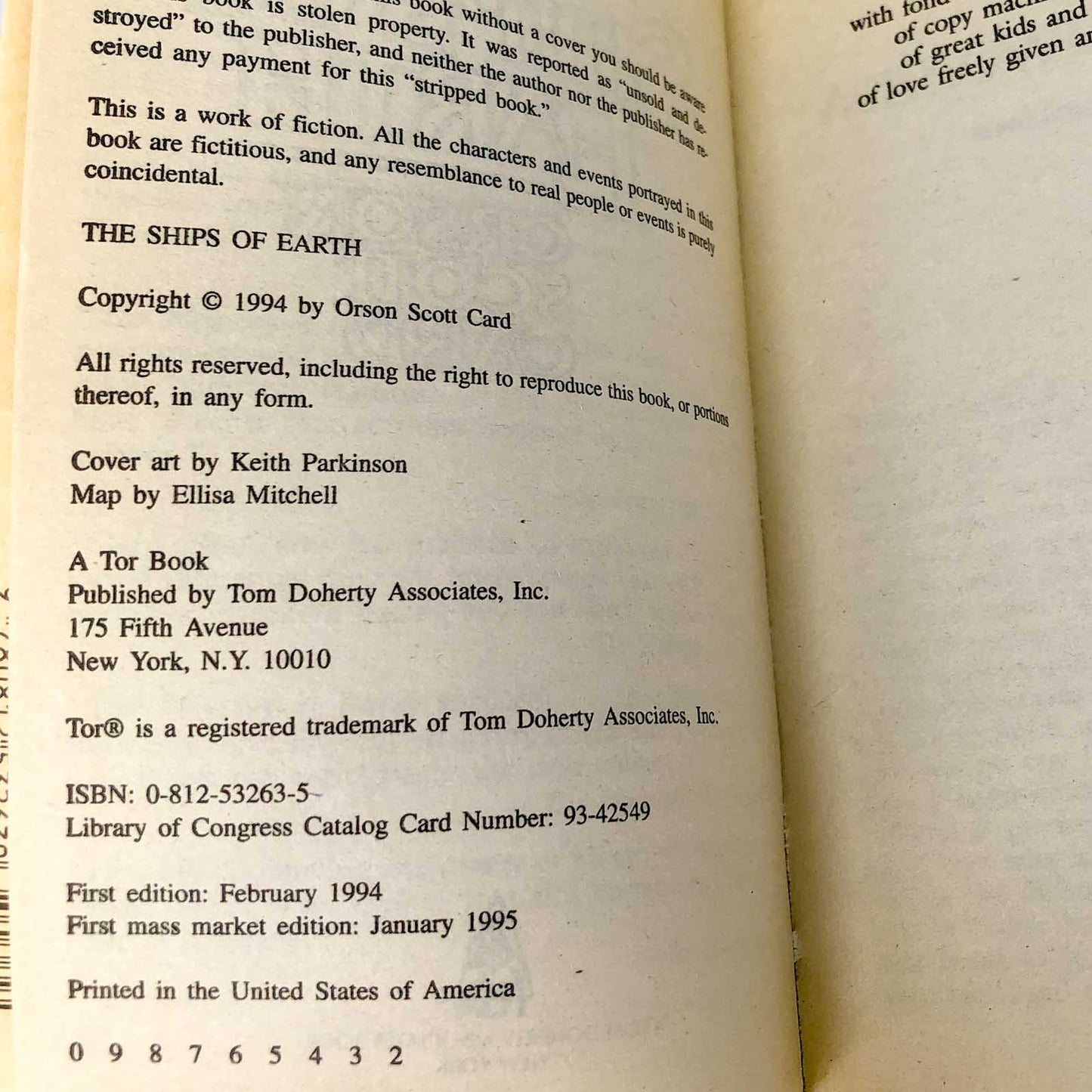 The Ships of Earth by Orson Scott Card [1995 PAPERBACK] • Homecoming Saga #3