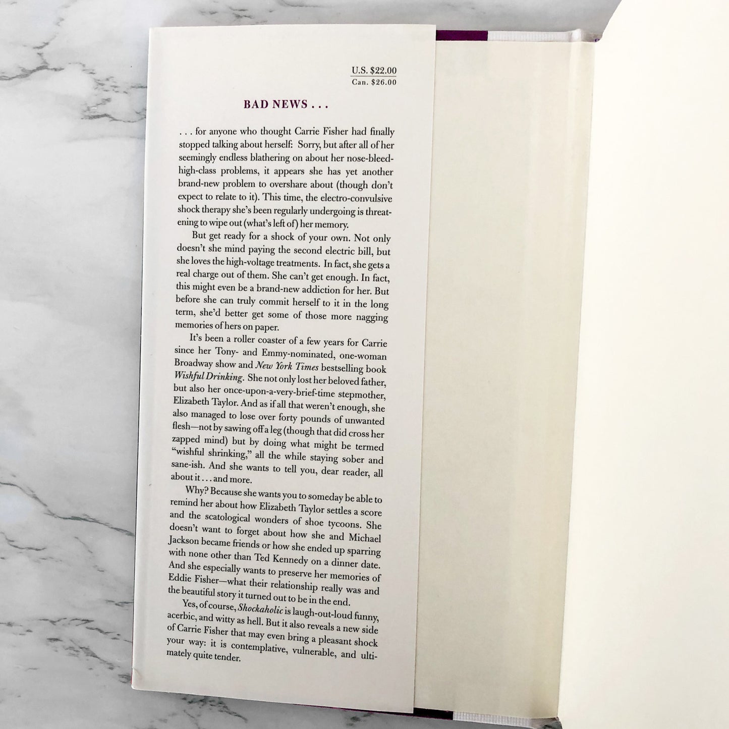 Shockaholic by Carrie Fisher SIGNED! [FIRST EDITION • FIRST PRINTING] 2011