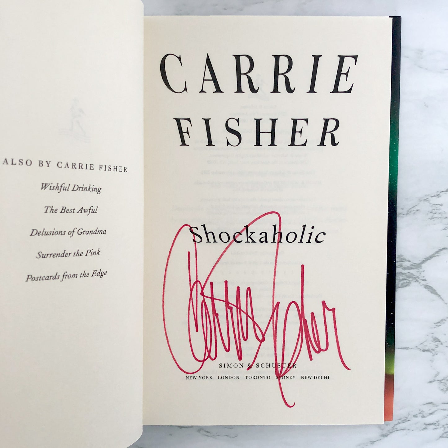 Shockaholic by Carrie Fisher SIGNED! [FIRST EDITION • FIRST PRINTING] 2011