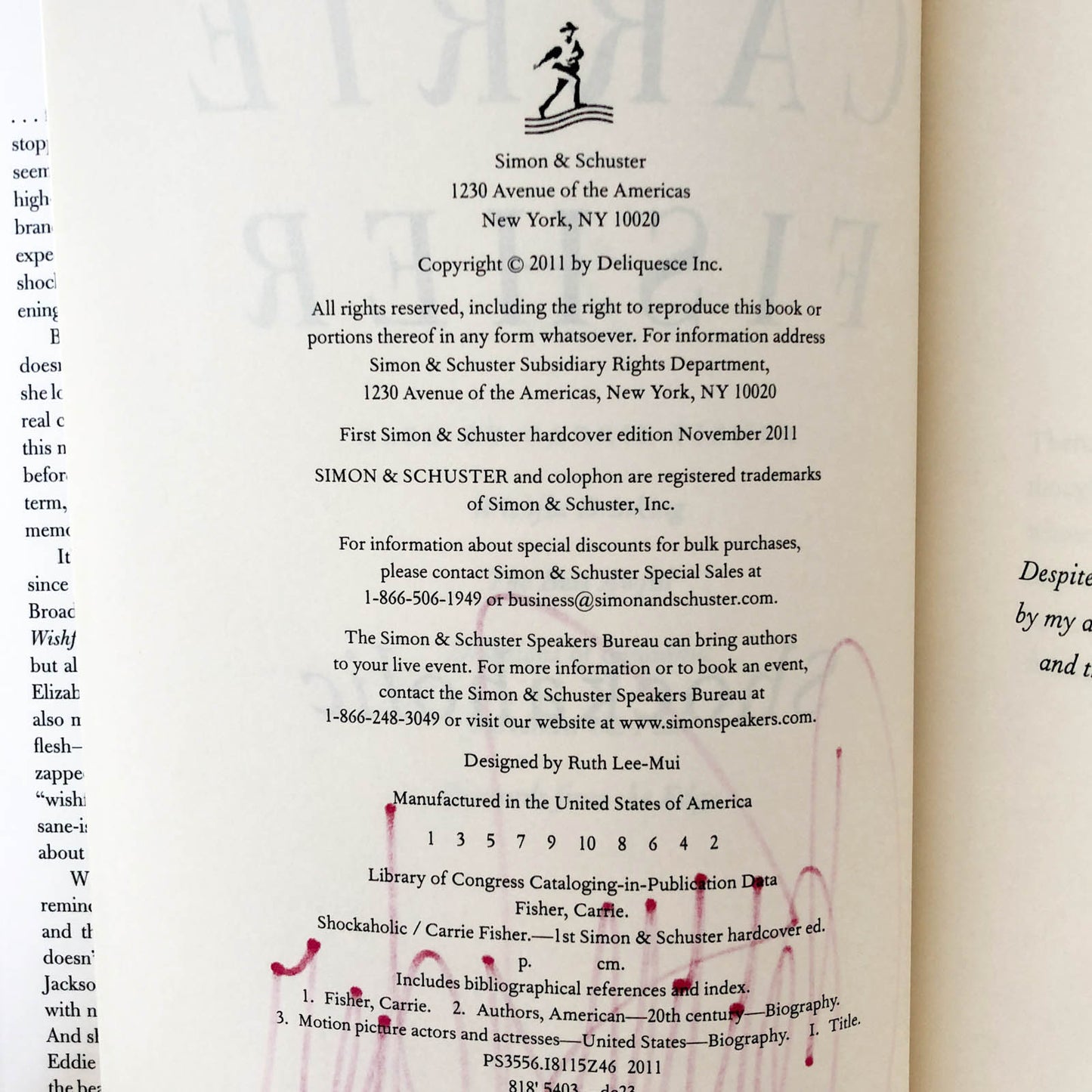 Shockaholic by Carrie Fisher SIGNED! [FIRST EDITION • FIRST PRINTING] 2011