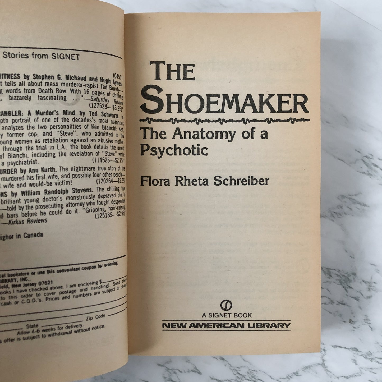 The Shoemaker: Anatomy of a Psychotic by Flora Rheta Schreiber [1984 PAPERBACK] - Bookshop Apocalypse