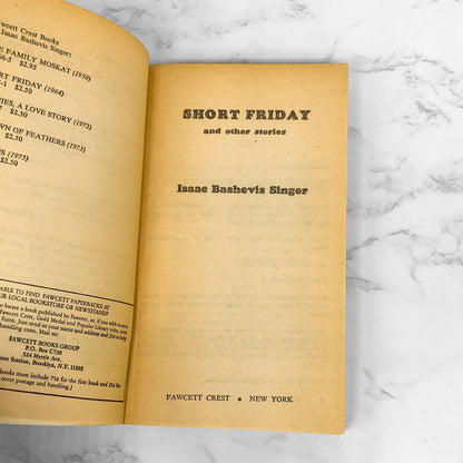 Short Friday & Other Stories by Isaac Bashevis Singer [FIRST PAPERBACK EDITION] 1964