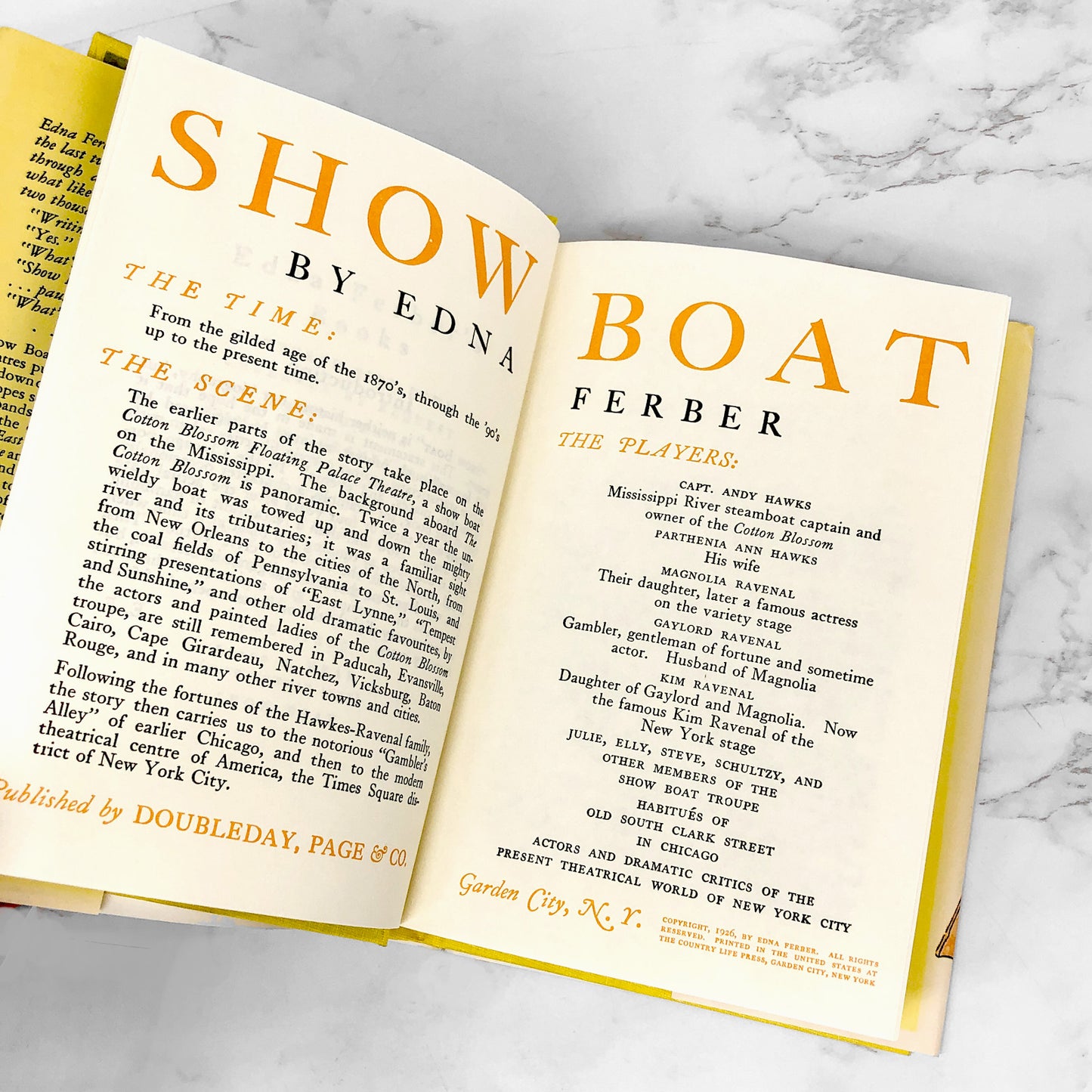 Show Boat by Edna Ferber [FIRST EDITION FACSIMILE HARDCOVER] 2007 • Doubleday
