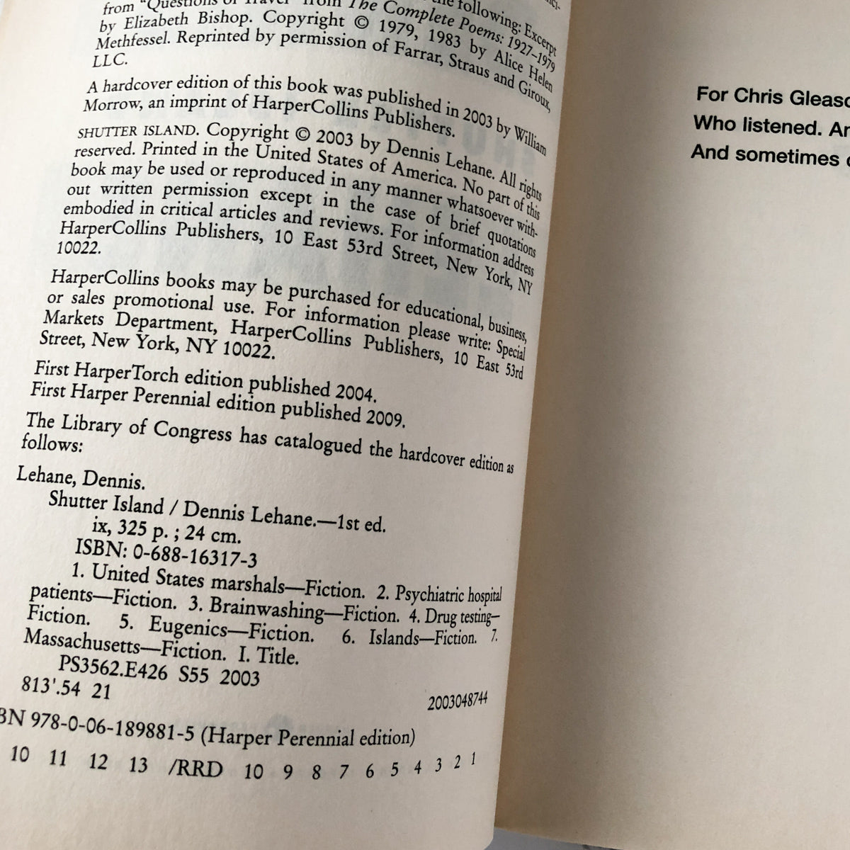 Shutter Island by Dennis Lehane [2009 TRADE PAPERBACK] - Bookshop Apocalypse