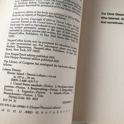 Shutter Island by Dennis Lehane [2009 TRADE PAPERBACK] - Bookshop Apocalypse