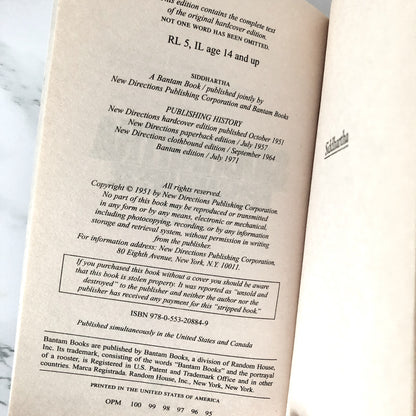 Siddhartha by Hermann Hesse [1971 PAPERBACK] - Bookshop Apocalypse